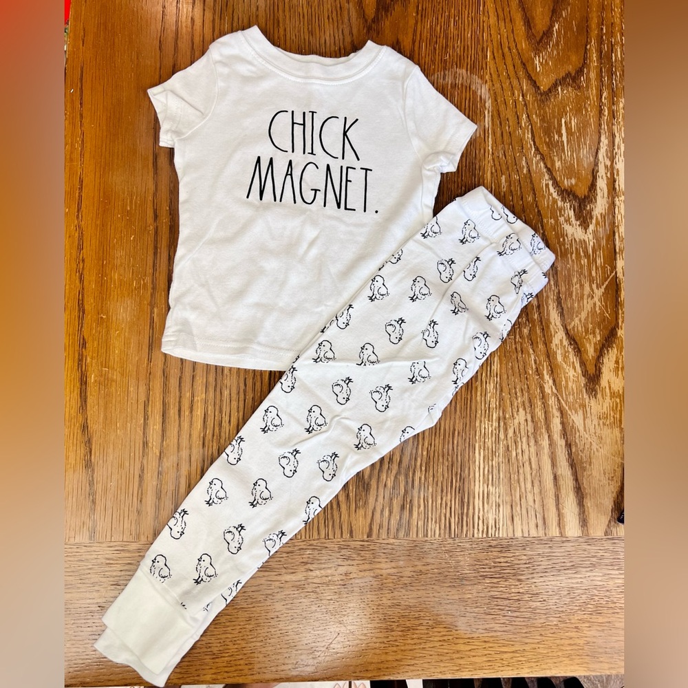 RAE DUNN, 4T Kids Chick Magnet Shirt and Pants Set